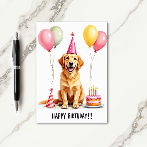 Festive Dog Party Card
