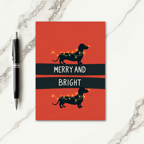Festive Dog Silhouette Christmas Card