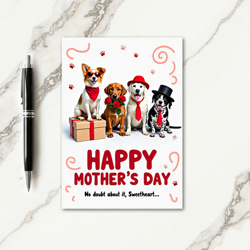 Festive Doggie Mothers Day Card