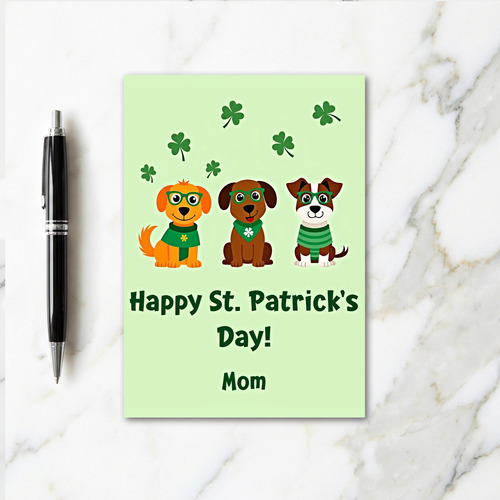 Festive Dogs St Patricks Day Card