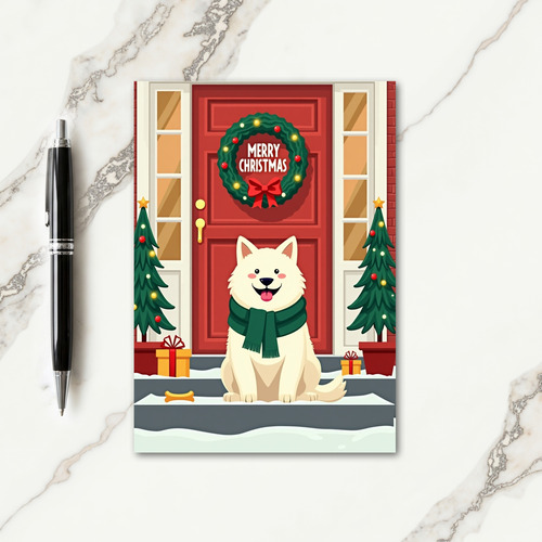 Festive Door Christmas Card