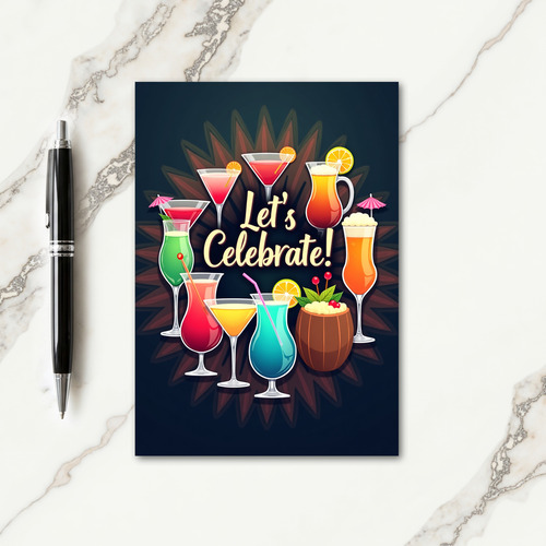Festive Drinks Birthday Card