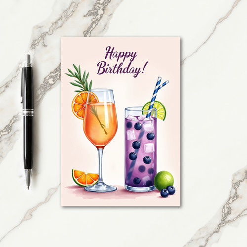Festive Drinks Illustration Card