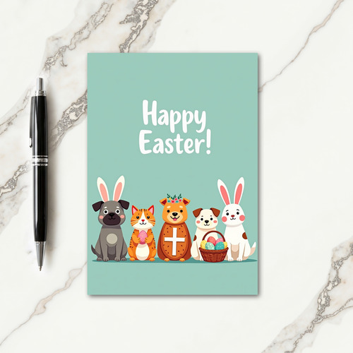 Festive Easter Friends Art Card