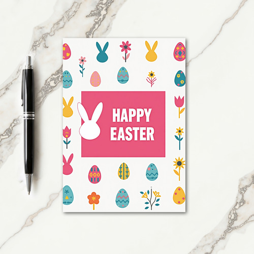 Festive Egg Pattern Easter Card