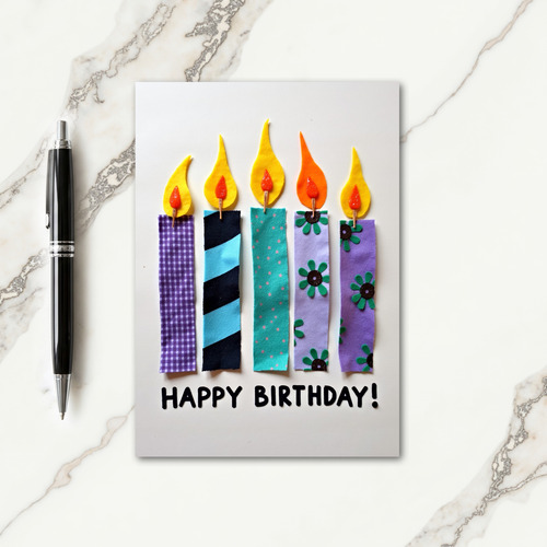 Festive Fabric Art Birthday Card