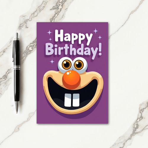 Festive Face Birthday Card