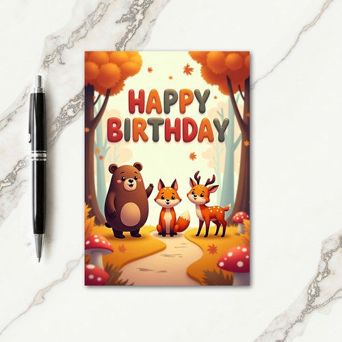 Festive Fall Foliage Birthday Card