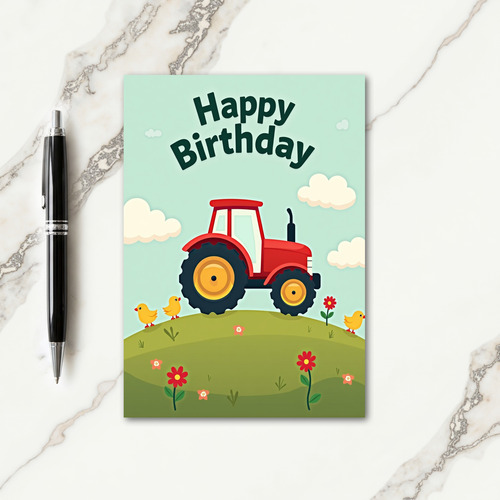 Festive Farm Vehicle Card
