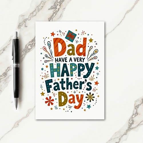Festive Fathers Day Burst Card