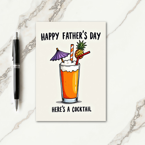 Festive Fathers Day Drink Card