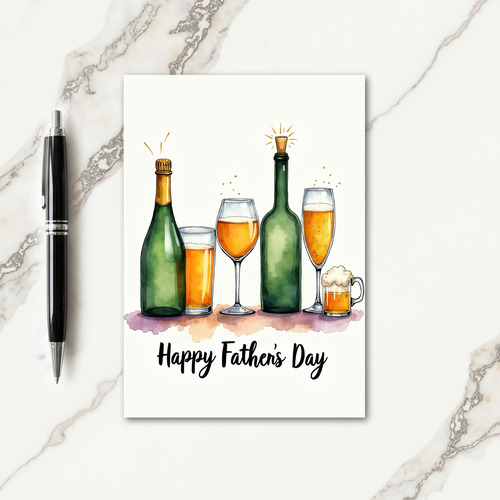 Festive Fathers Day Drinks Card