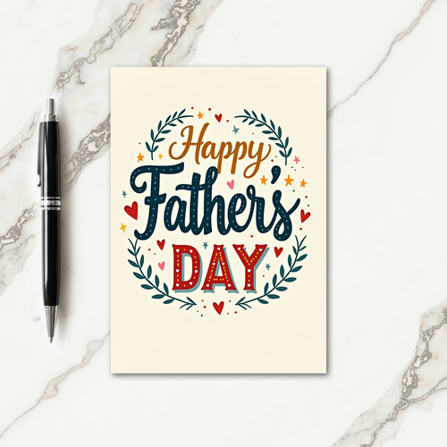 Festive Fathers Day Hearts Card