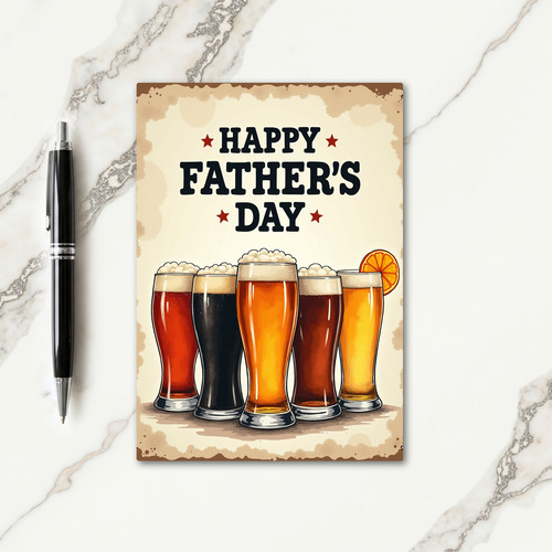 Festive Fathers Day Toast Card
