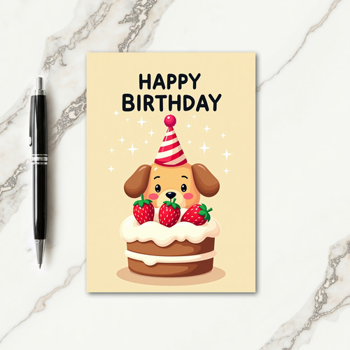 Festive Fawn Cake Birthday Card