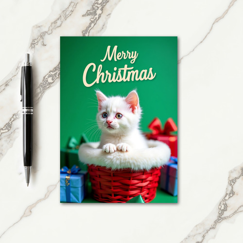Festive Feline Basket Card
