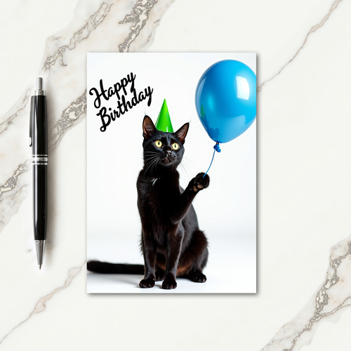 Festive Feline Birthday Card