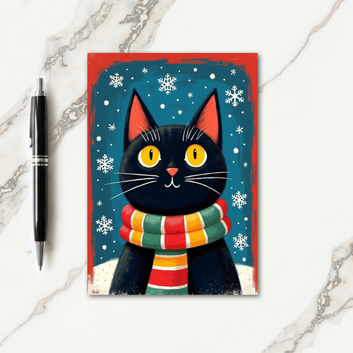 Festive Feline Christmas Card