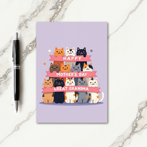 Festive Feline Mothers Day Card