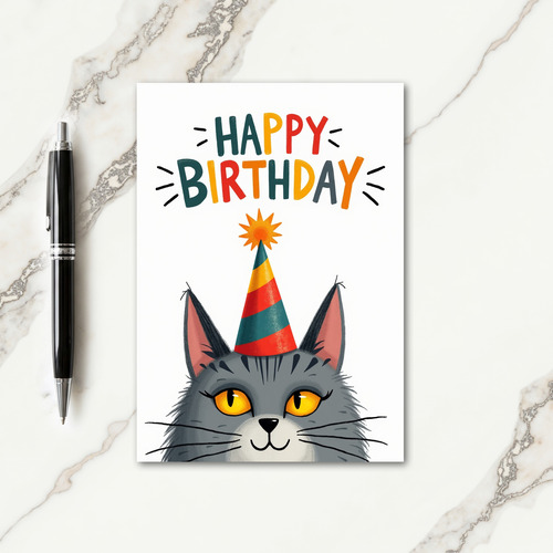 Festive Feline Party Card