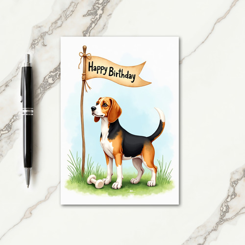 Festive Floppy Ear Dog Card