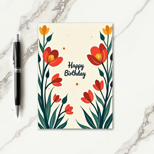 Festive Floral Art Card