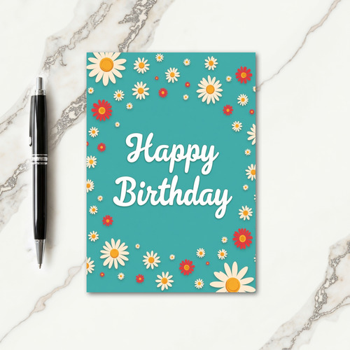 Festive Floral Birthday Card