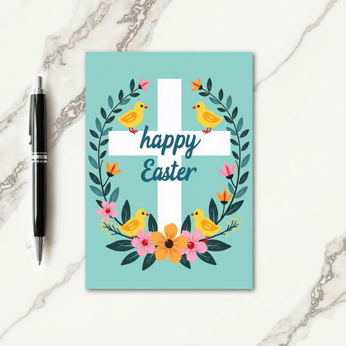Festive Floral Cross Card