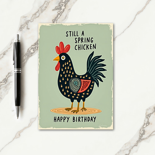 Festive Folk Art Bird Card