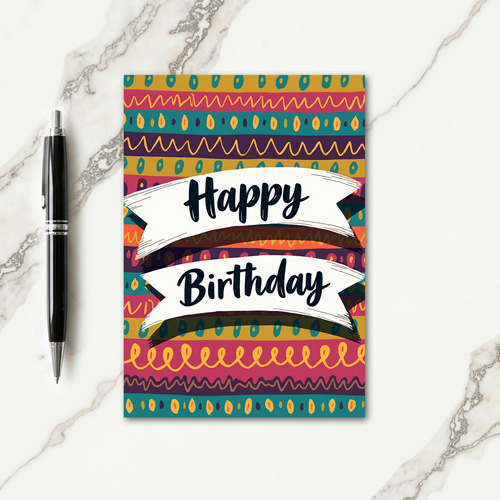 Festive Folk Art Birthday Card