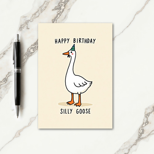 Festive Fowl Party Hat Card