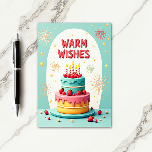 Festive Frosted Cake Card