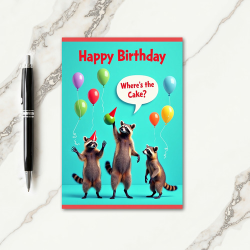 Festive Furry Birthday Card