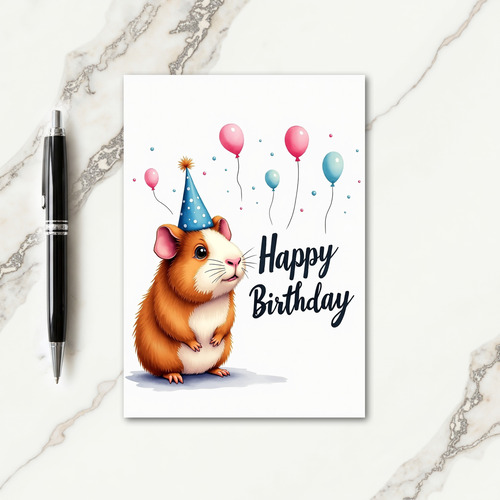 Festive Furry Friend Birthday Card