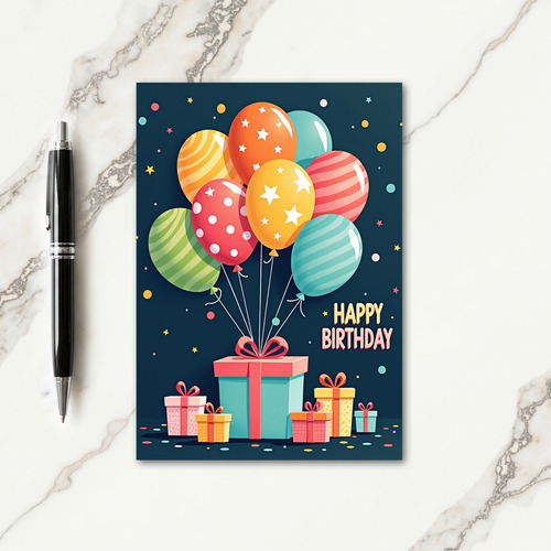 Festive Gift Box Birthday Card
