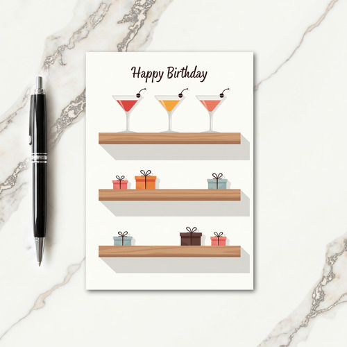 Festive Gift Display Birthday Card