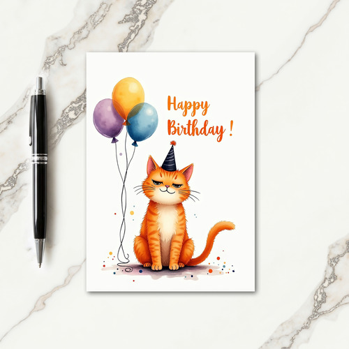 Festive Ginger Cat Card