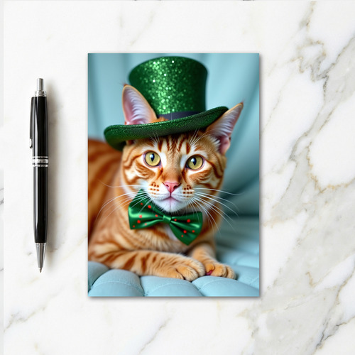 Festive Ginger Tabby Cat Card