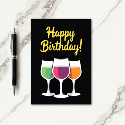 Festive Glasses Birthday Card
