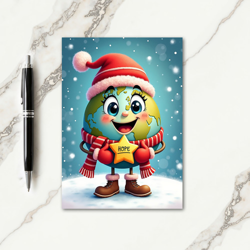 Festive Globe Holiday Card thumbnail
