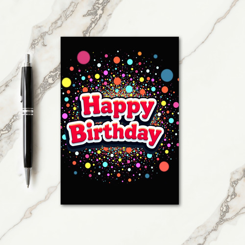 Festive Glossy Red Birthday Card