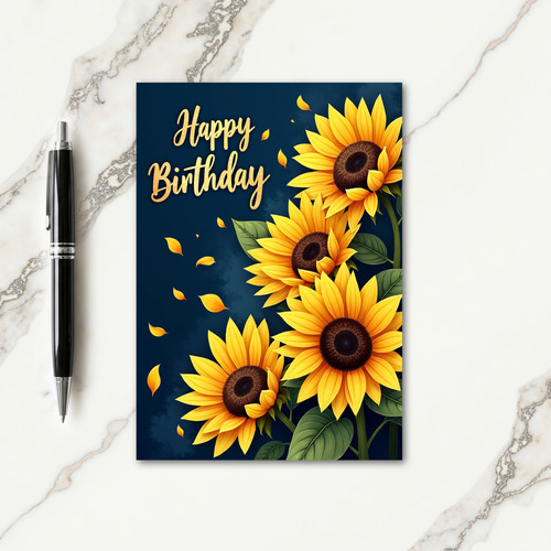 Festive Gold Birthday Card