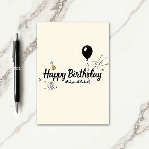 Festive Gold Script Birthday Card