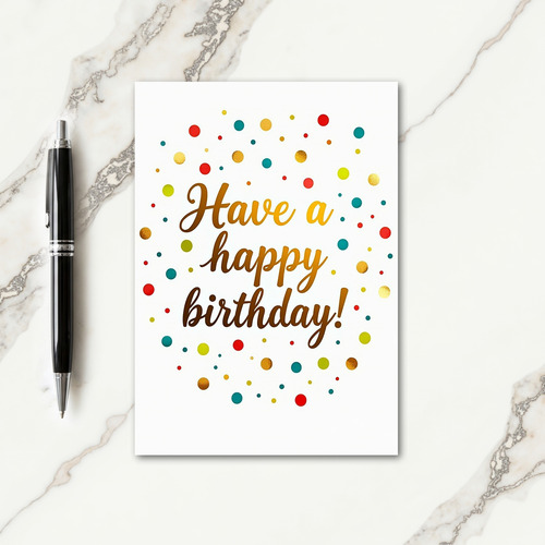 Festive Gold Script Card