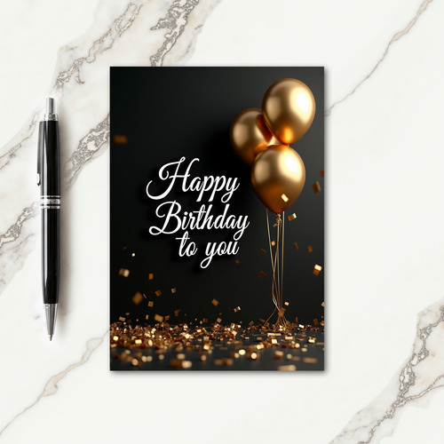 Festive Gold Spheres Card