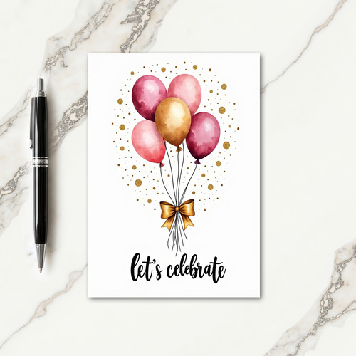 Festive Golden Balloons Card