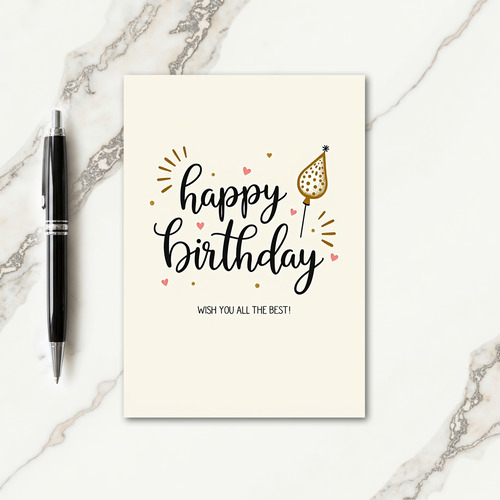 Festive Golden Birthday Card