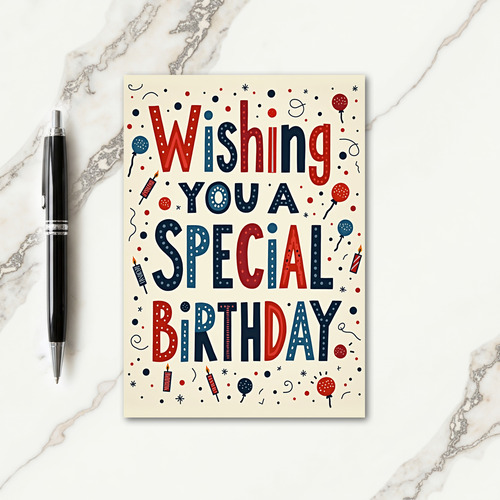 Festive Graphic Birthday Card