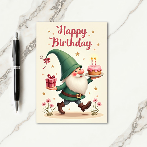 Festive Green Hat Character Card