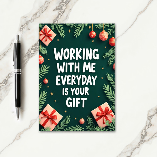 Work With Me Gift Christmas Card